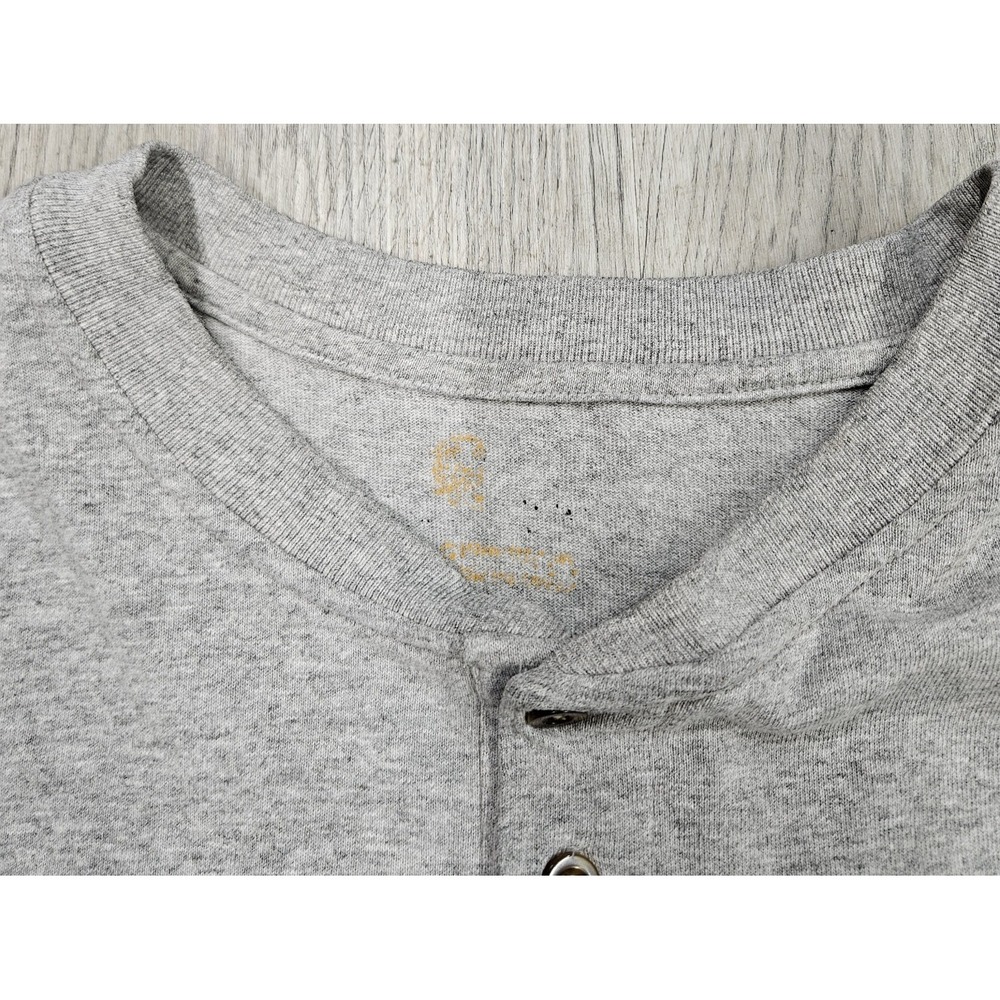 Carhartt Loose Fit Long Sleeve Henley Shirt Mens 2XL Tall Gray Workwear Pocket T - Picture 3 of 10